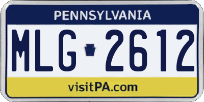 PA license plate MLG2612
