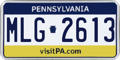 PA license plate MLG2613