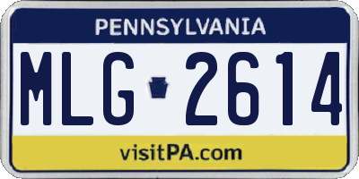 PA license plate MLG2614