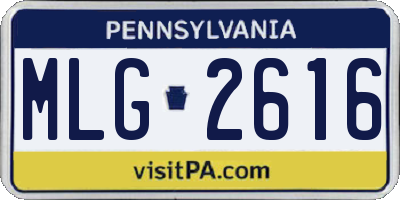 PA license plate MLG2616