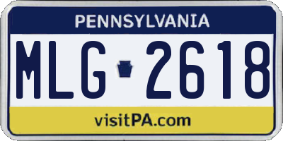 PA license plate MLG2618