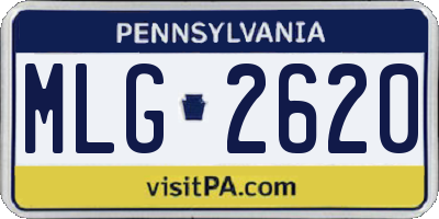 PA license plate MLG2620