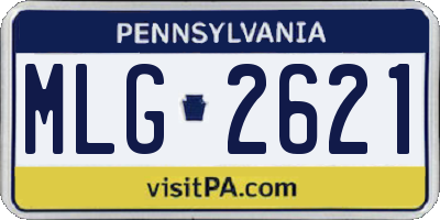 PA license plate MLG2621