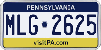 PA license plate MLG2625