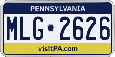 PA license plate MLG2626