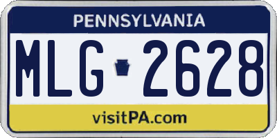PA license plate MLG2628