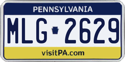 PA license plate MLG2629