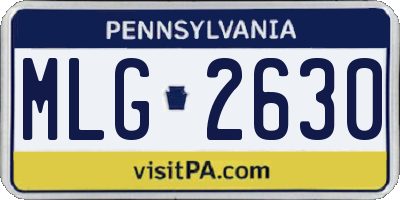 PA license plate MLG2630