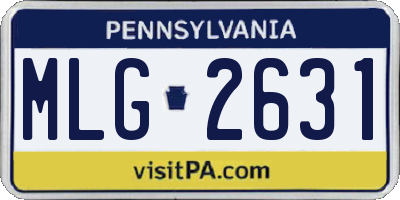 PA license plate MLG2631