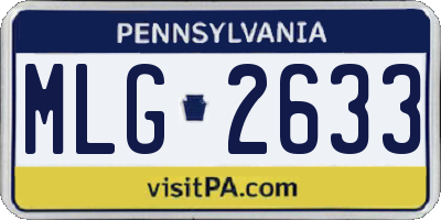 PA license plate MLG2633