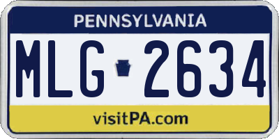 PA license plate MLG2634