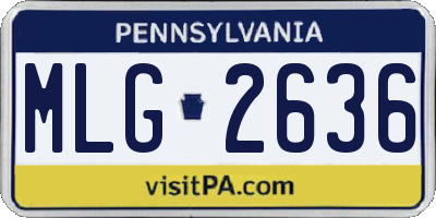 PA license plate MLG2636