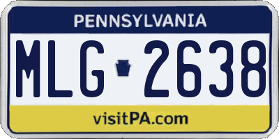 PA license plate MLG2638