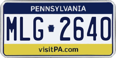 PA license plate MLG2640