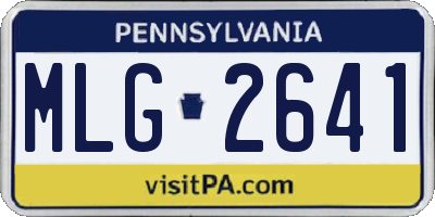 PA license plate MLG2641