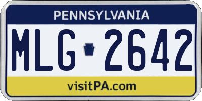 PA license plate MLG2642