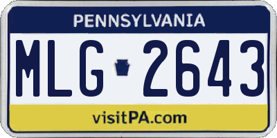 PA license plate MLG2643