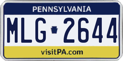 PA license plate MLG2644