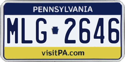 PA license plate MLG2646