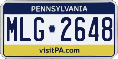 PA license plate MLG2648