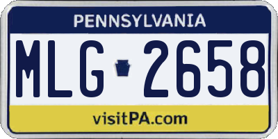 PA license plate MLG2658