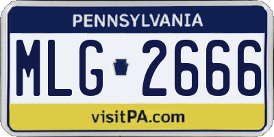 PA license plate MLG2666
