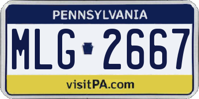 PA license plate MLG2667