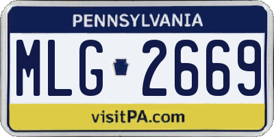 PA license plate MLG2669
