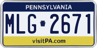PA license plate MLG2671