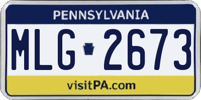 PA license plate MLG2673