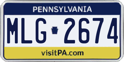 PA license plate MLG2674