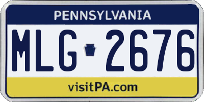 PA license plate MLG2676