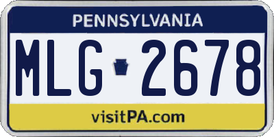 PA license plate MLG2678