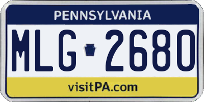PA license plate MLG2680
