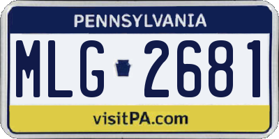 PA license plate MLG2681