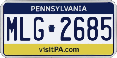 PA license plate MLG2685