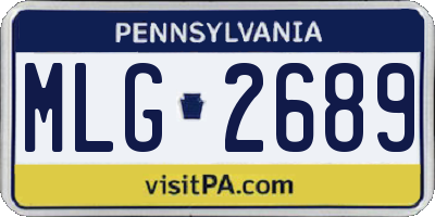 PA license plate MLG2689
