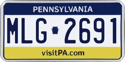 PA license plate MLG2691