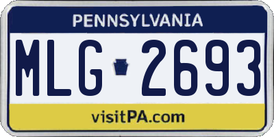 PA license plate MLG2693