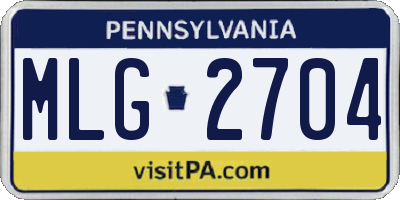 PA license plate MLG2704