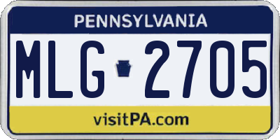 PA license plate MLG2705