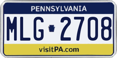 PA license plate MLG2708