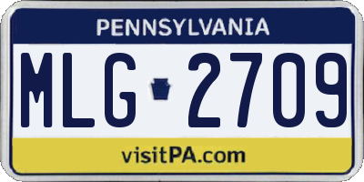 PA license plate MLG2709