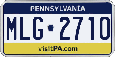 PA license plate MLG2710