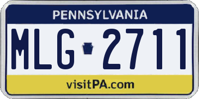 PA license plate MLG2711