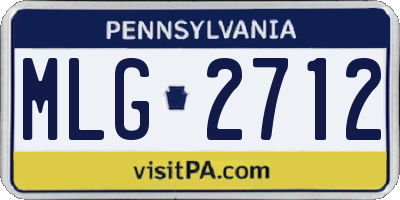 PA license plate MLG2712