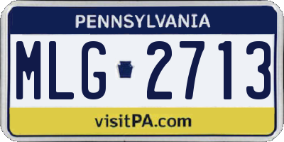 PA license plate MLG2713