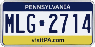 PA license plate MLG2714