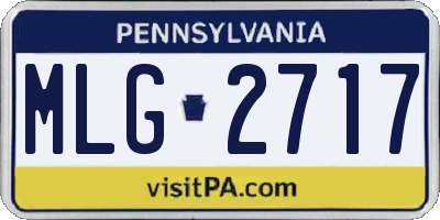 PA license plate MLG2717