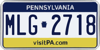 PA license plate MLG2718